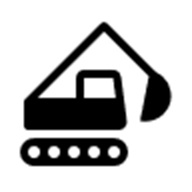 Bagger mit einfarbiger Fllung